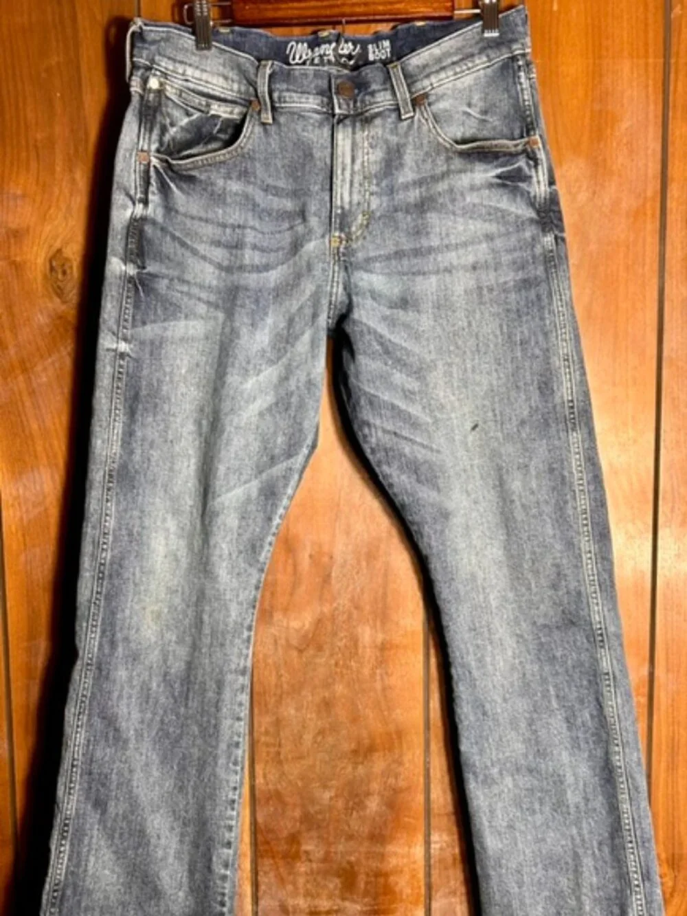 Wrangler Retro Jeans Mens Sz 32/32 Blue Dark Wash Slim Boot Cut Western Cowboy